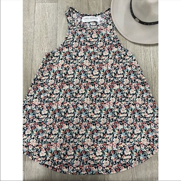 NWOT Gypsy Warrior Racerback Ribbed Floral Tank - Picture 4 of 7